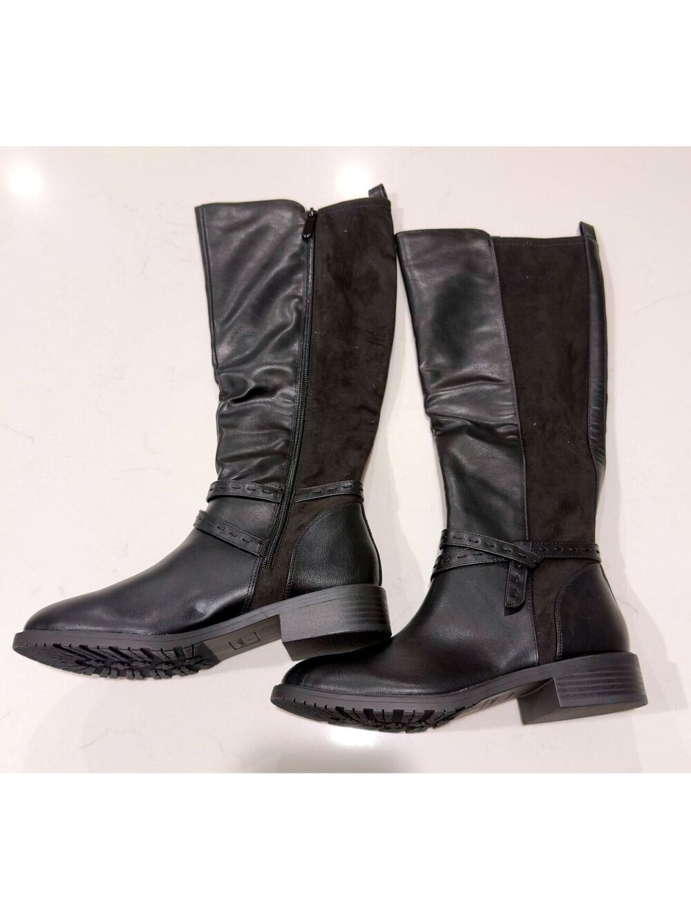 Style & Co Verityy Black Block Heel Boots Women Size 8
